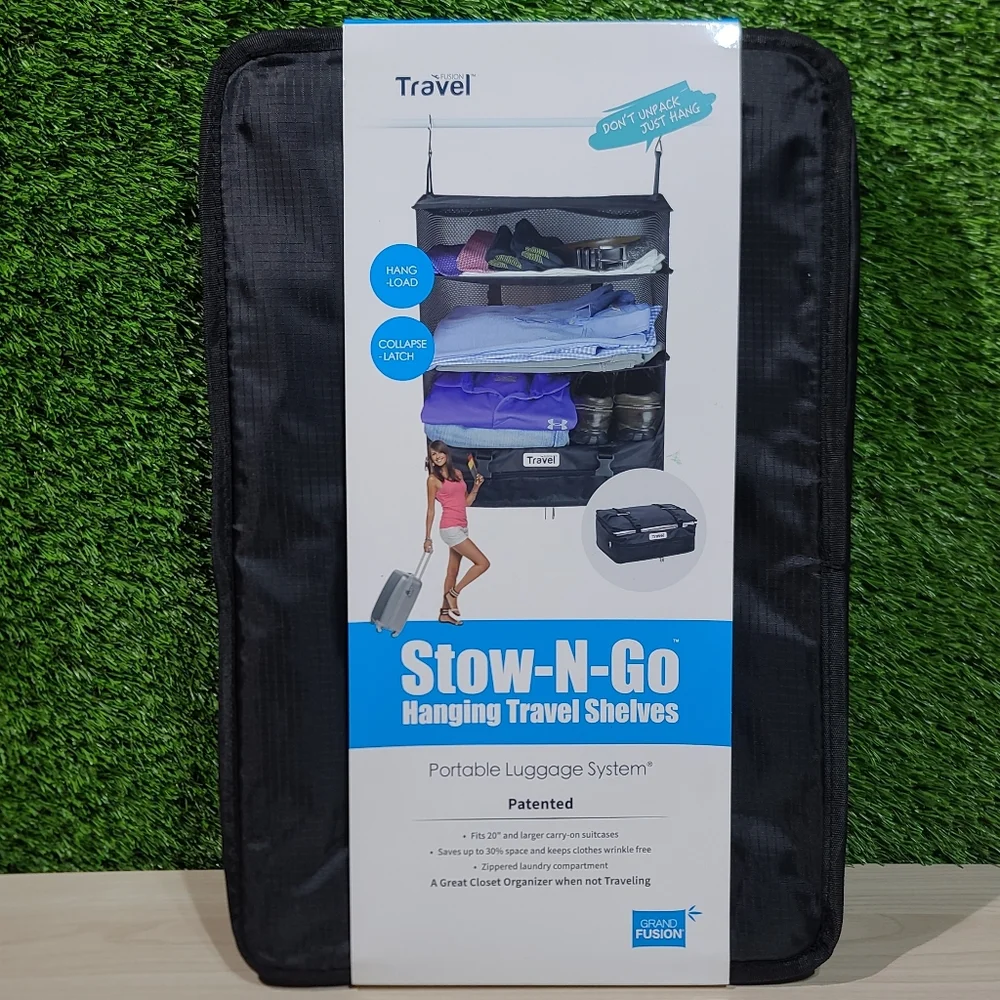 Grand Fusion Stow-N-Go Hanging Travel Organizer – Black NEW